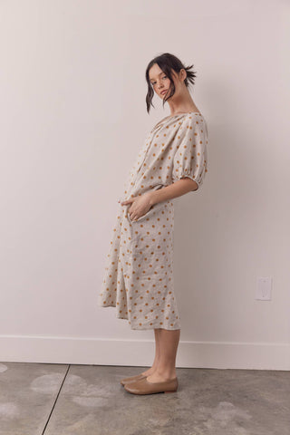 Linen Polka Dot Dress