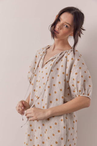 Linen Polka Dot Dress