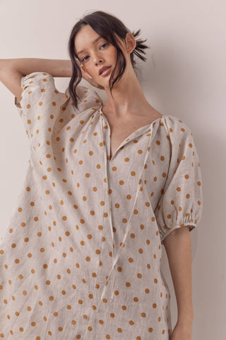 Linen Polka Dot Dress