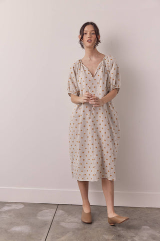 Linen Polka Dot Dress