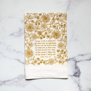 My Hope is Built Hymn Tea Towel