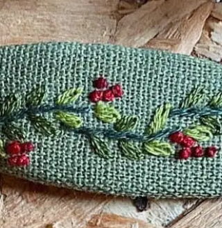 Embroidered Hair Clip