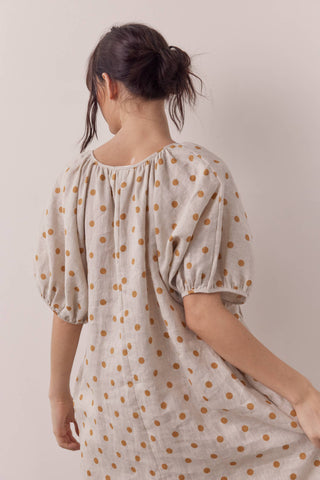 Linen Polka Dot Dress