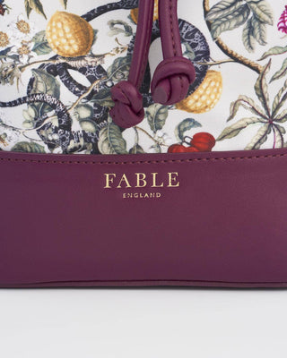 FABLE Floral Engravings Plum Bucket Purse