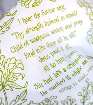 Jesus Paid it All Hymn Tea Towel