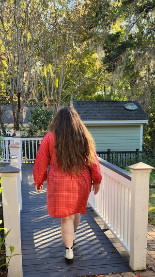 Winter Red Plaid Dress