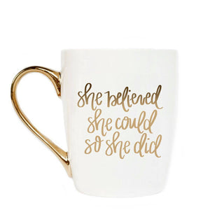 She Believed She Could So She Did - Gold Coffee Mug - 16 oz