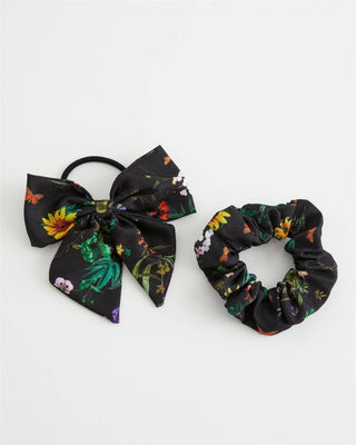 Pumpkin Black Hairbow & Scrunchie